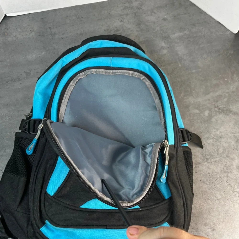 Fanspack Blue Black‎ Multi-Pocket School Travel Backpack with Reflective Straps